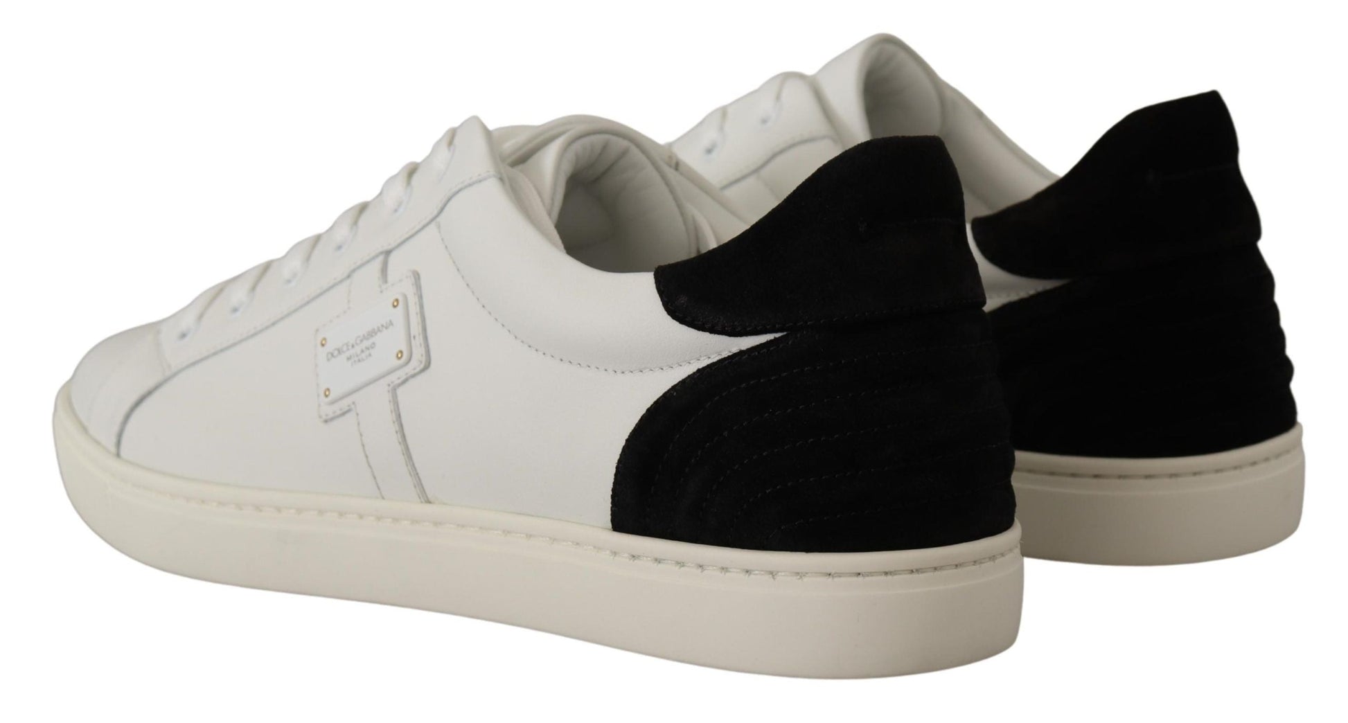 Dolce & Gabbana White Suede Leather Men Sneakers | Fashionsarah.com