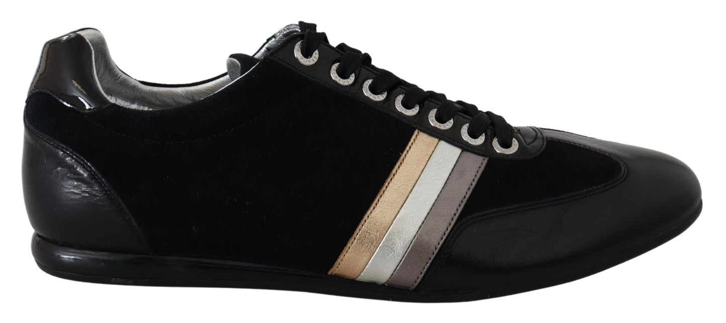 Dolce & Gabbana Black Logo Leather Men Sneakers | Fashionsarah.com