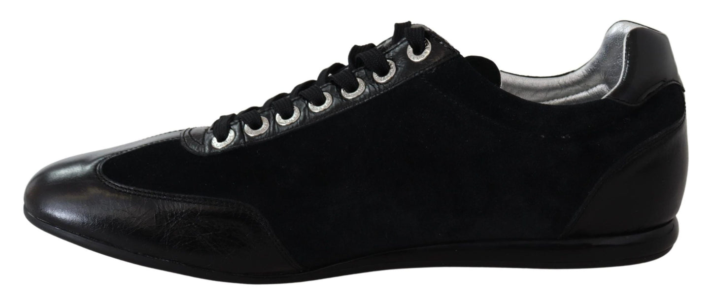 Dolce & Gabbana Black Logo Leather Men Sneakers | Fashionsarah.com