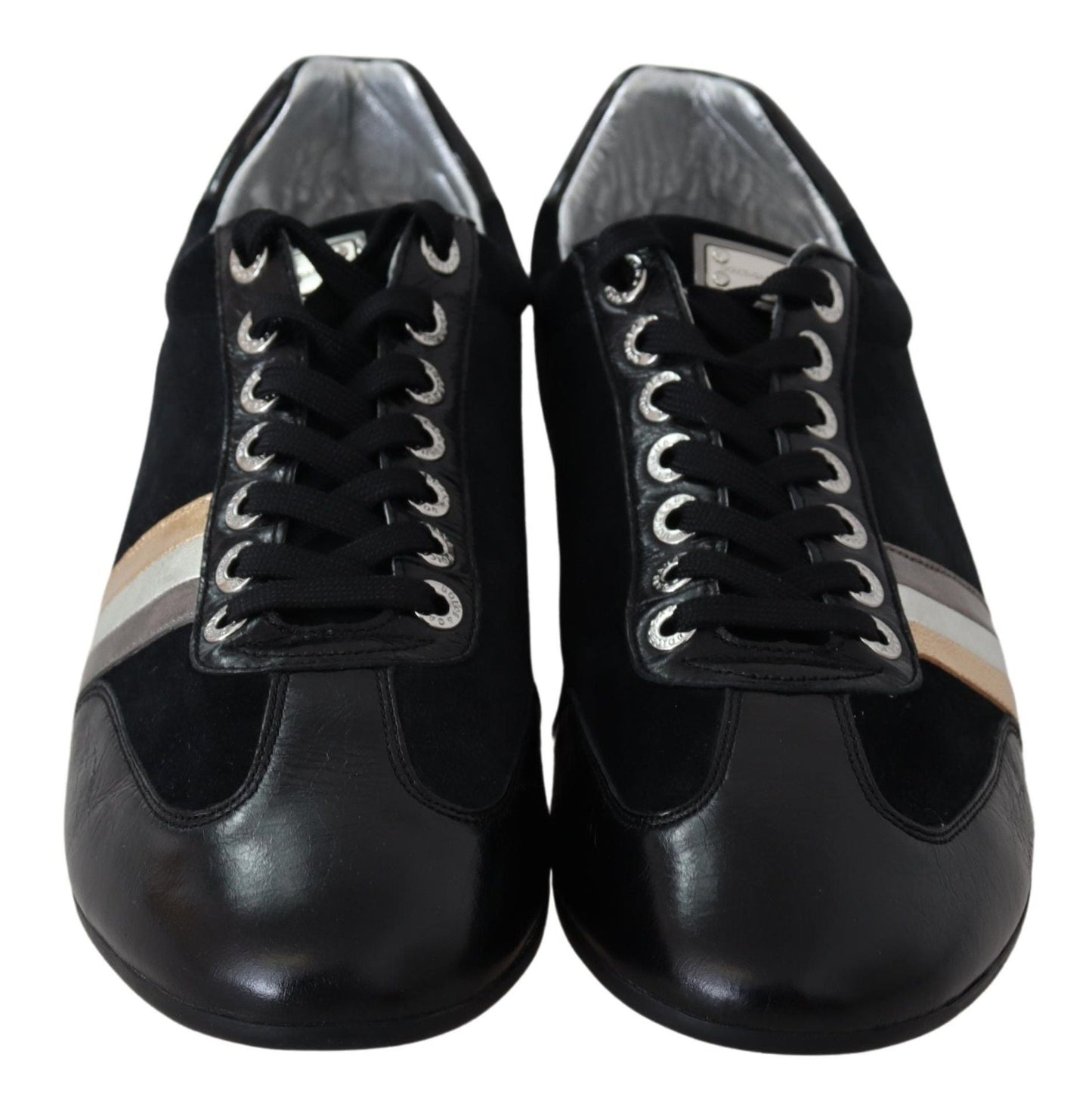 Dolce & Gabbana Black Logo Leather Casual Mens Scarpe Sneakers | Fashionsarah.com
