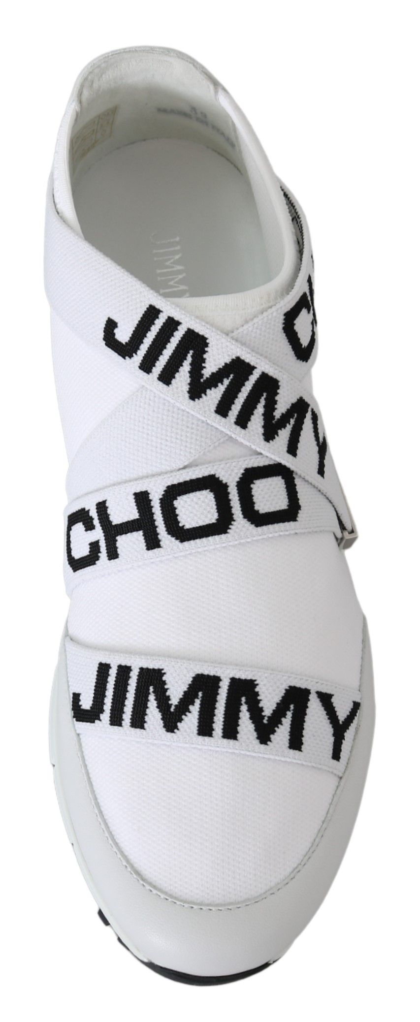Fashionsarah.com Fashionsarah.com Jimmy Choo Toronto White/Black Nappa/Knit Sneakers
