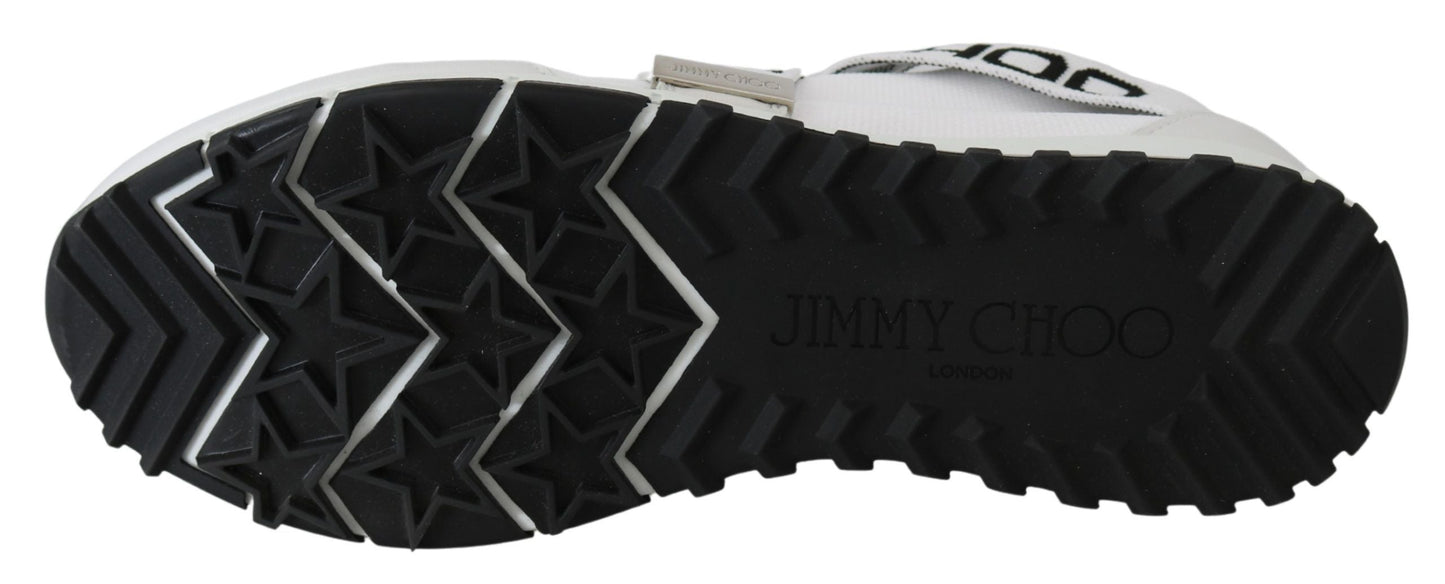 Fashionsarah.com Fashionsarah.com Jimmy Choo Toronto White/Black Nappa/Knit Sneakers