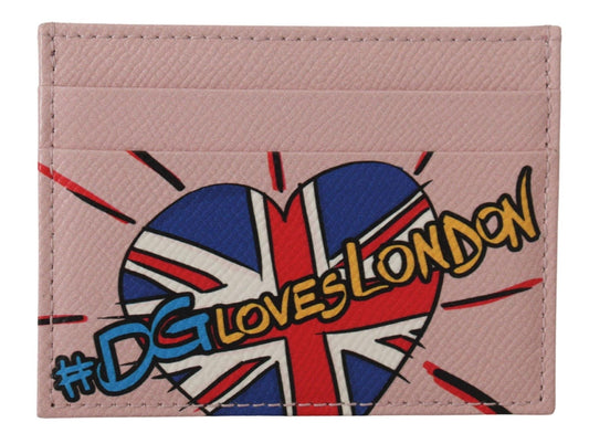 Fashionsarah.com Fashionsarah.com Dolce & Gabbana Pink Leather #DGLovesLondon Women Cardholder Case Wallet