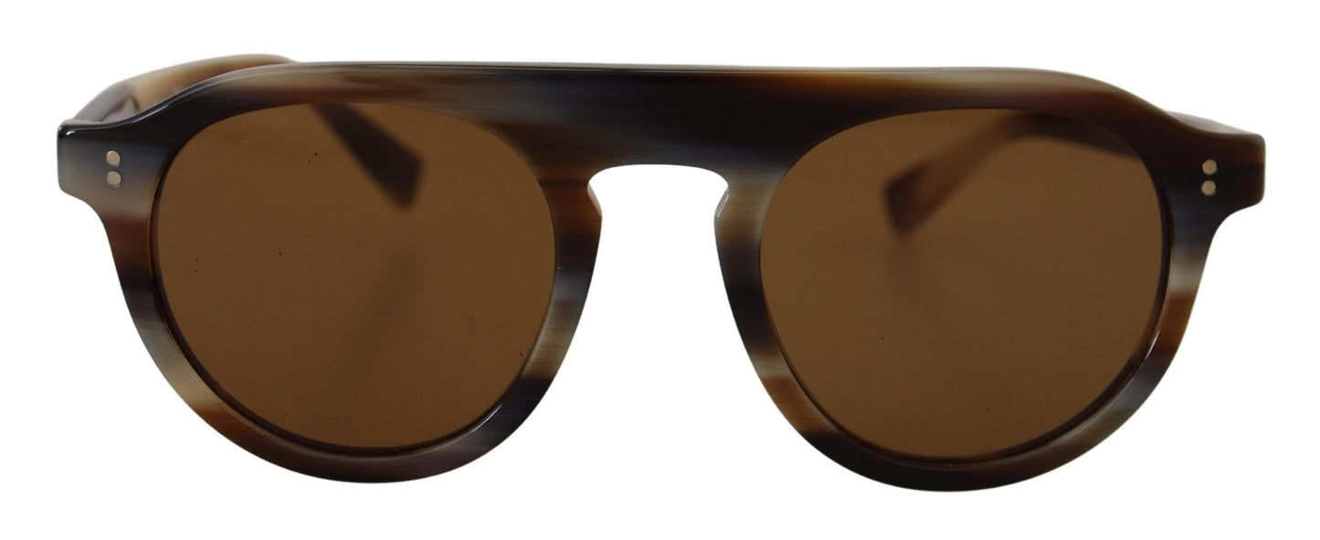 Dolce & Gabbana Brown Tortoise Oval Full Rim Eyewear DG4306 Sunglasses | Fashionsarah.com