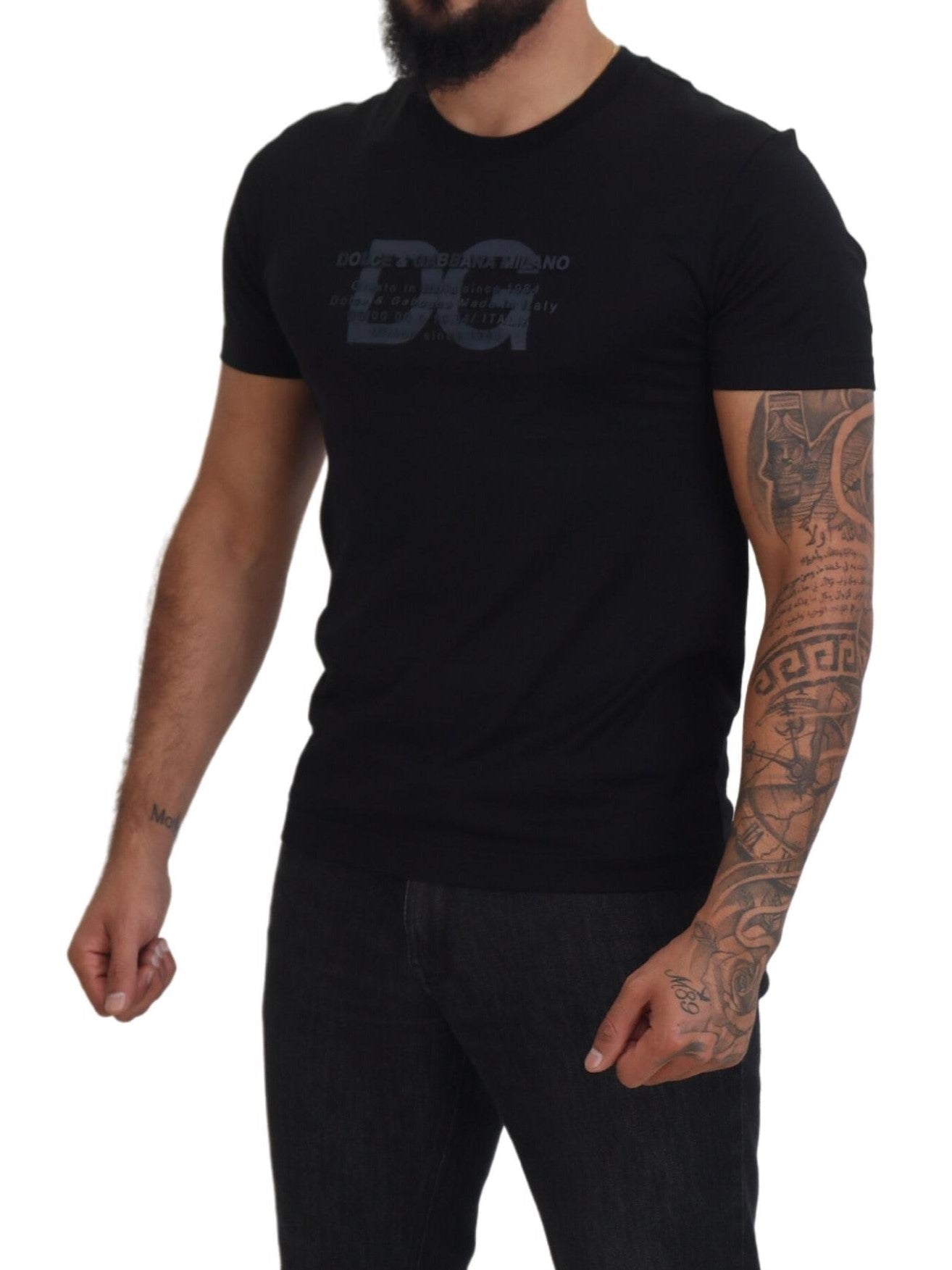 Fashionsarah.com Fashionsarah.com Dolce & Gabbana Black Logo Crew Neck Short Sleeves T-shirt