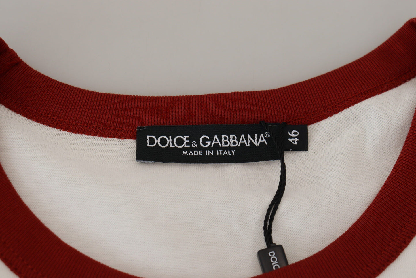Fashionsarah.com Fashionsarah.com Dolce & Gabbana Cotton White Logo Print Crewneck T-shirt