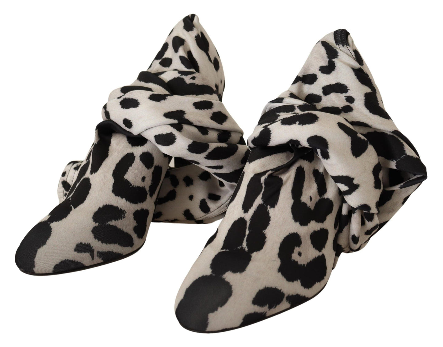 Fashionsarah.com Fashionsarah.com Dolce & Gabbana White Black Leopard Stretch Long Boots