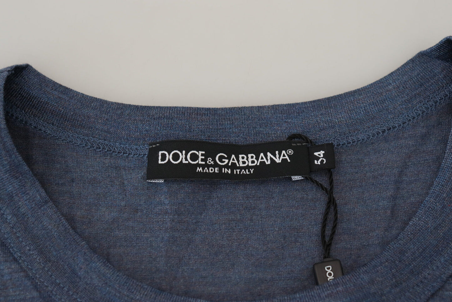 Fashionsarah.com Fashionsarah.com Dolce & Gabbana Blue Silk Men Short Sleeve Tops T-shirt
