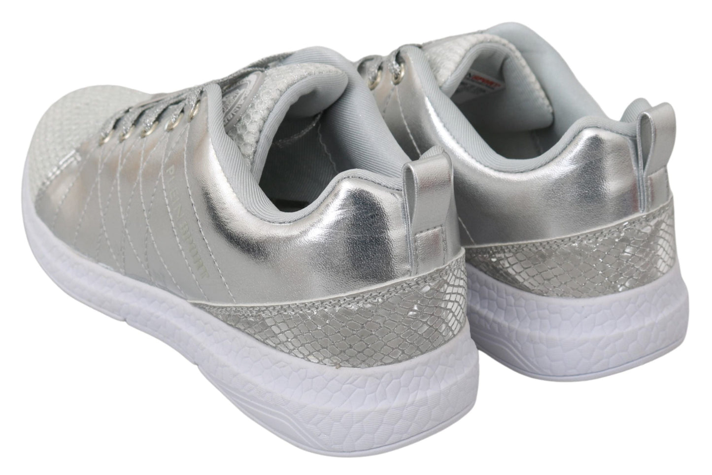 Fashionsarah.com Fashionsarah.com Philipp Plein Gisella Silver Polyester Sneakers Shoes