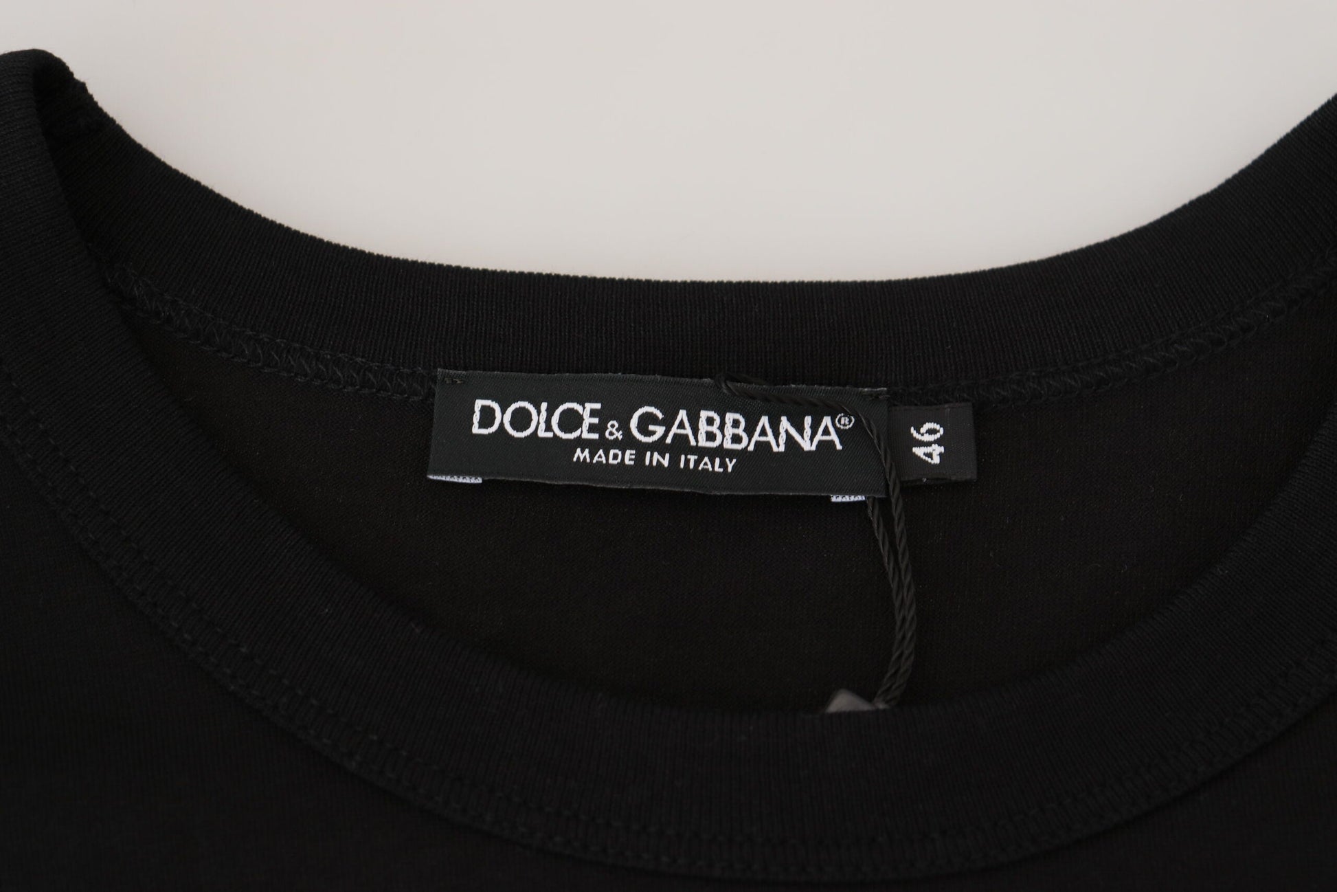 Fashionsarah.com Fashionsarah.com Dolce & Gabbana Black Sneak Peek Cotton Short Sleeve T-shirt