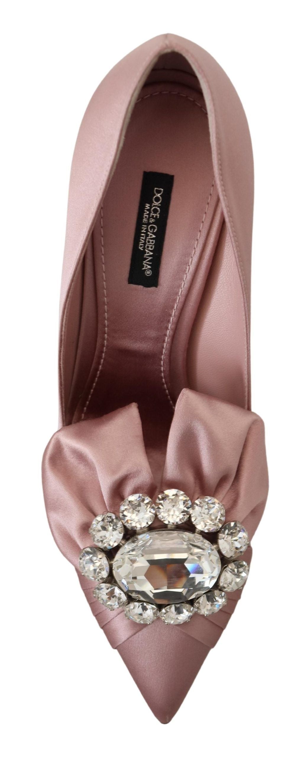 Fashionsarah.com Fashionsarah.com Dolce & Gabbana Pink Silk Clear Crystal Pumps Classic Shoes
