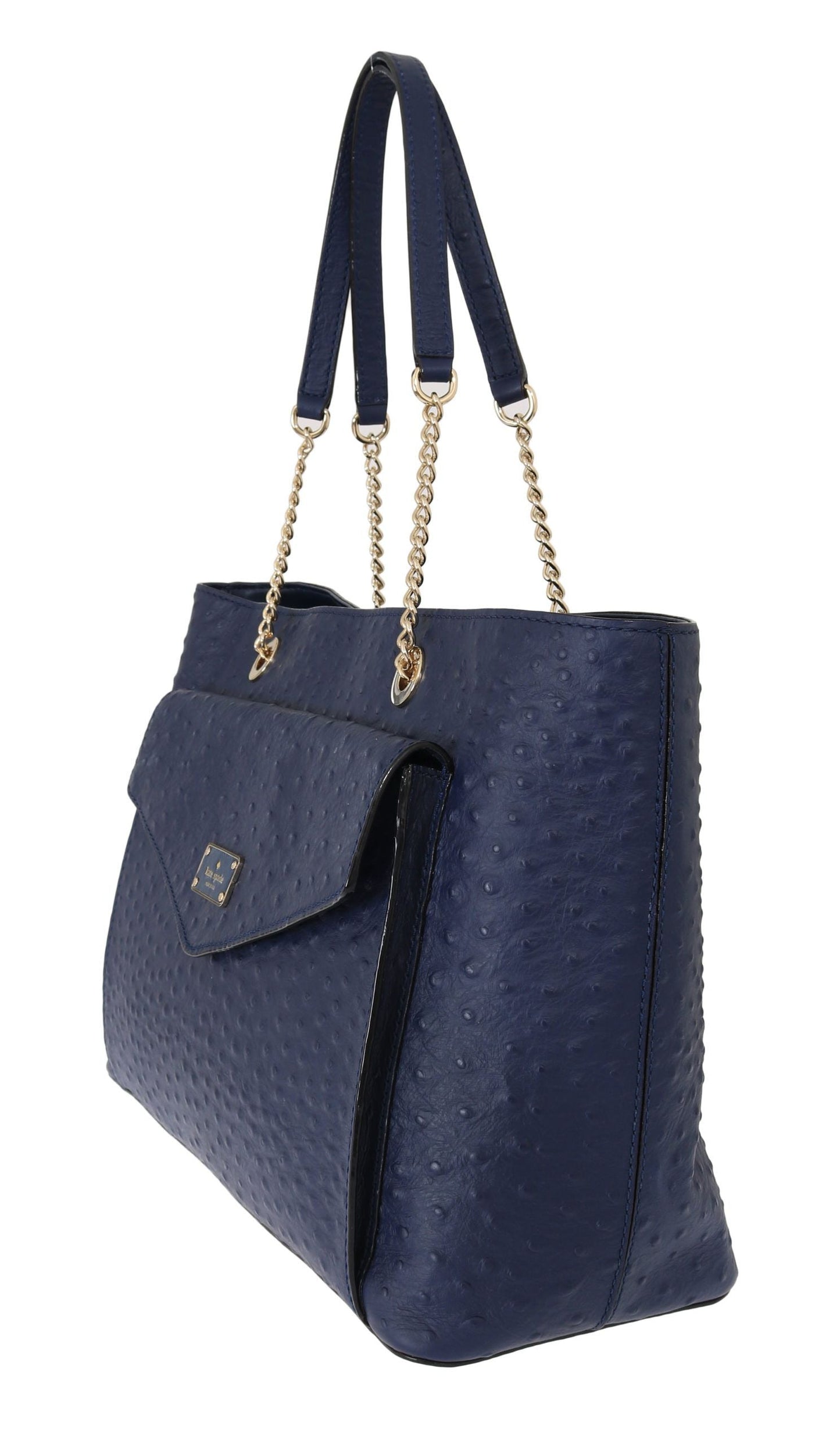 Fashionsarah.com Fashionsarah.com Kate Spade Blue Leather Halsey la vita Ostrich Handbag