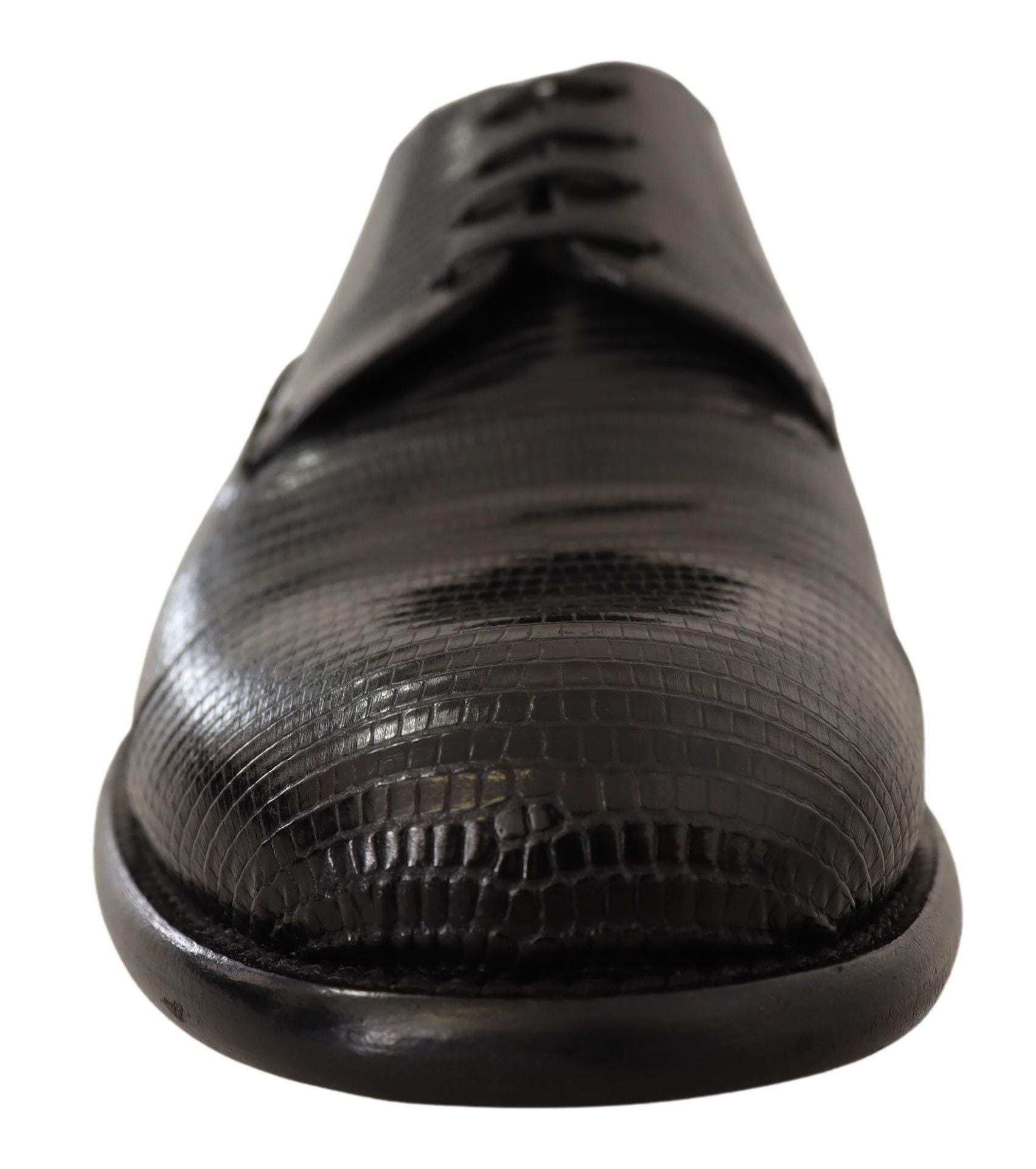 Dolce & Gabbana Black Lizard Leather Derby Dress Shoes | Fashionsarah.com