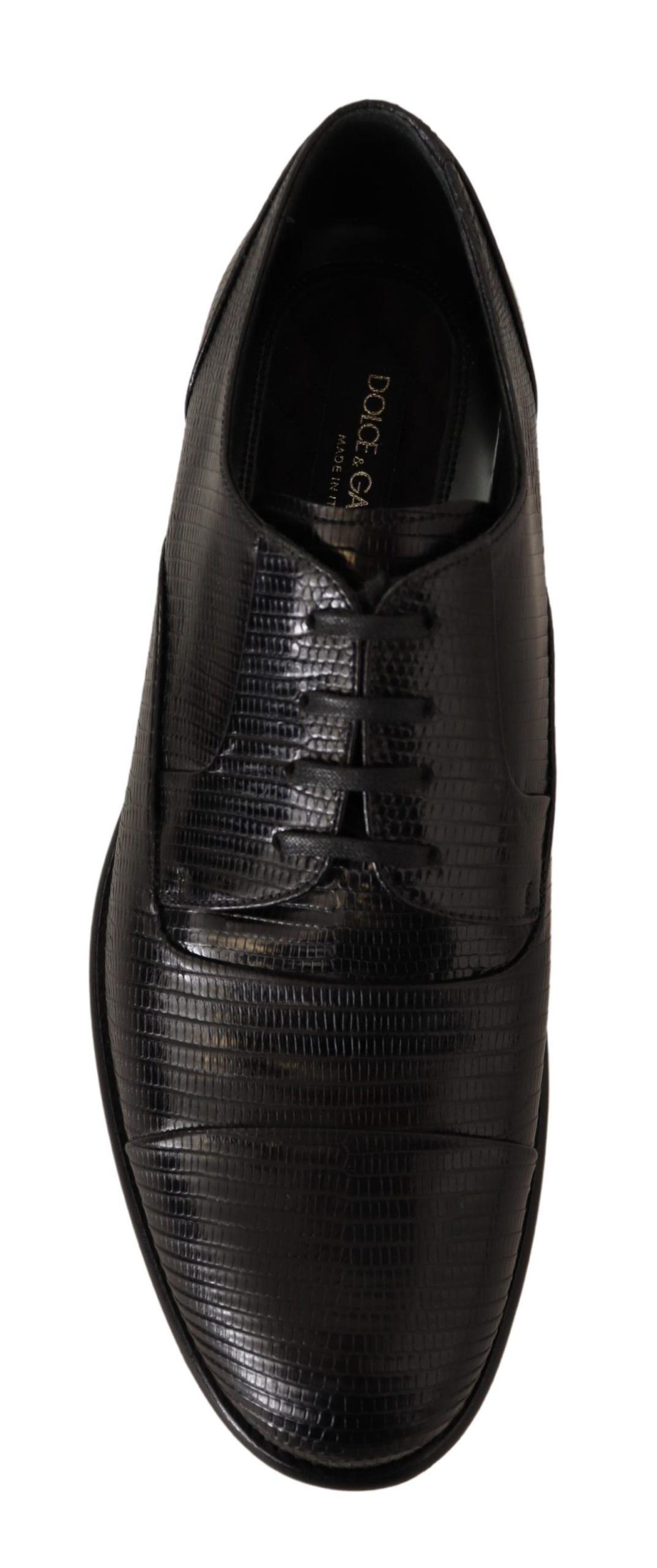 Dolce & Gabbana Black Lizard Leather Derby Dress Shoes | Fashionsarah.com