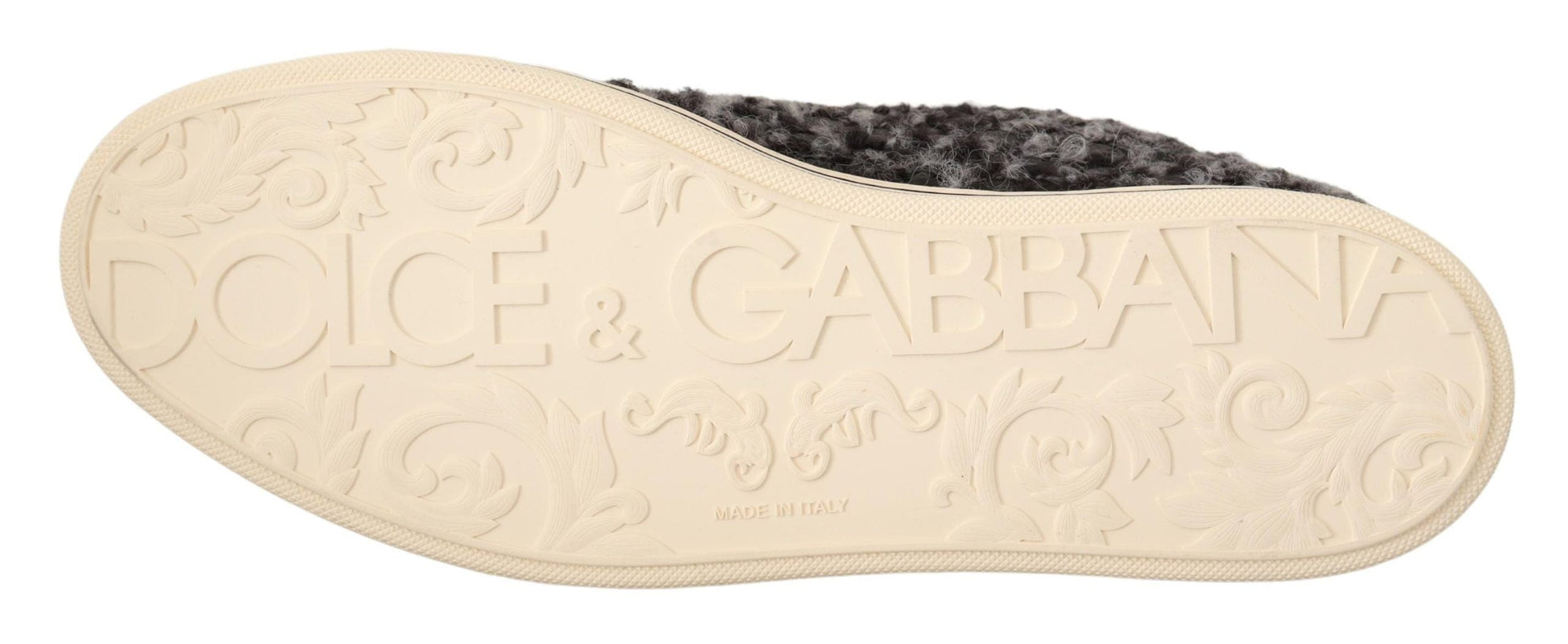 Dolce & Gabbana Gray Black Wool Cotton High Top Sneakers | Fashionsarah.com