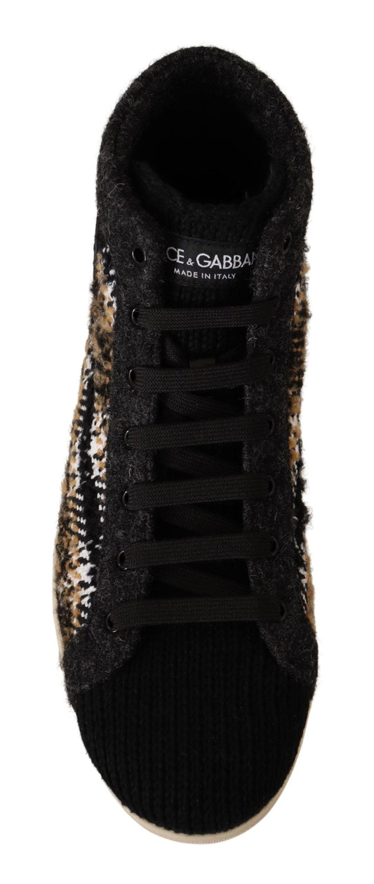 Dolce & Gabbana Beige Brown Wool Men Sneakers | Fashionsarah.com