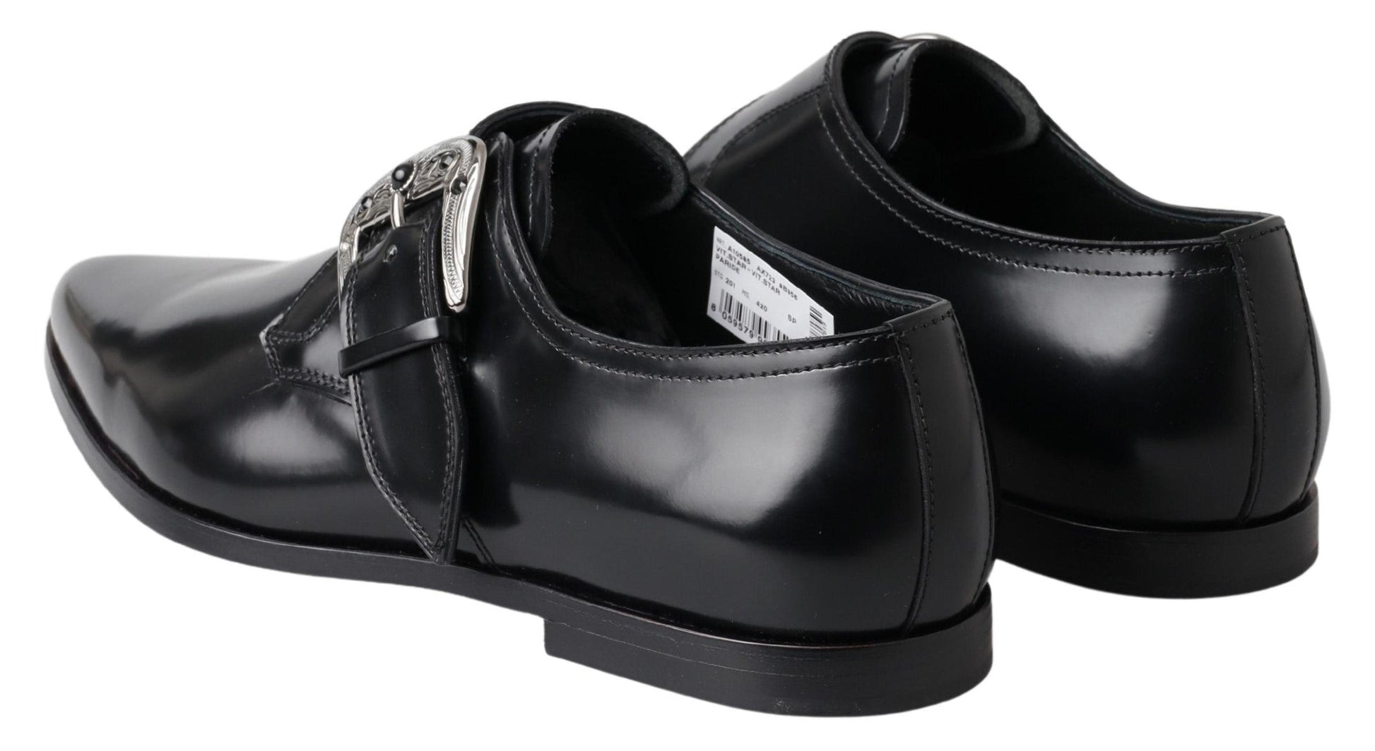 Dolce & Gabbana Black Leather Monk Strap Dress Formal Shoes | Fashionsarah.com