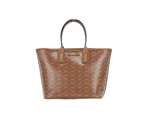 Fashionsarah.com Fashionsarah.com Michael Kors Jodie Small Jacquard Logo Recycled Polyester Tote Handbag Luggage Brown