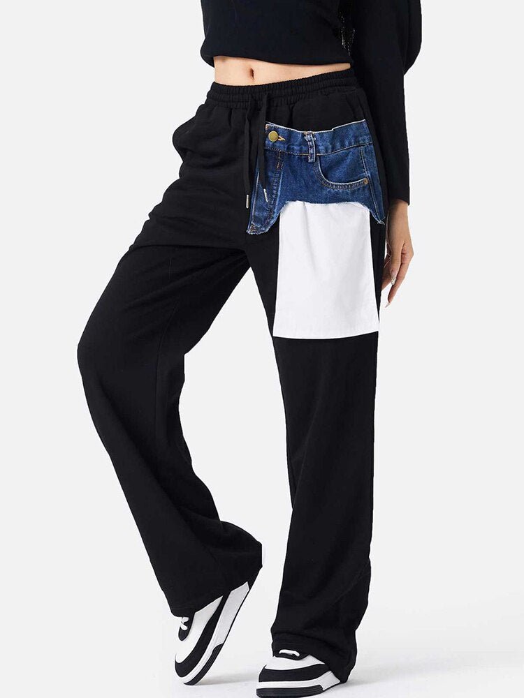 Fashionsarah.com Sport Pants with Denim Pocket
