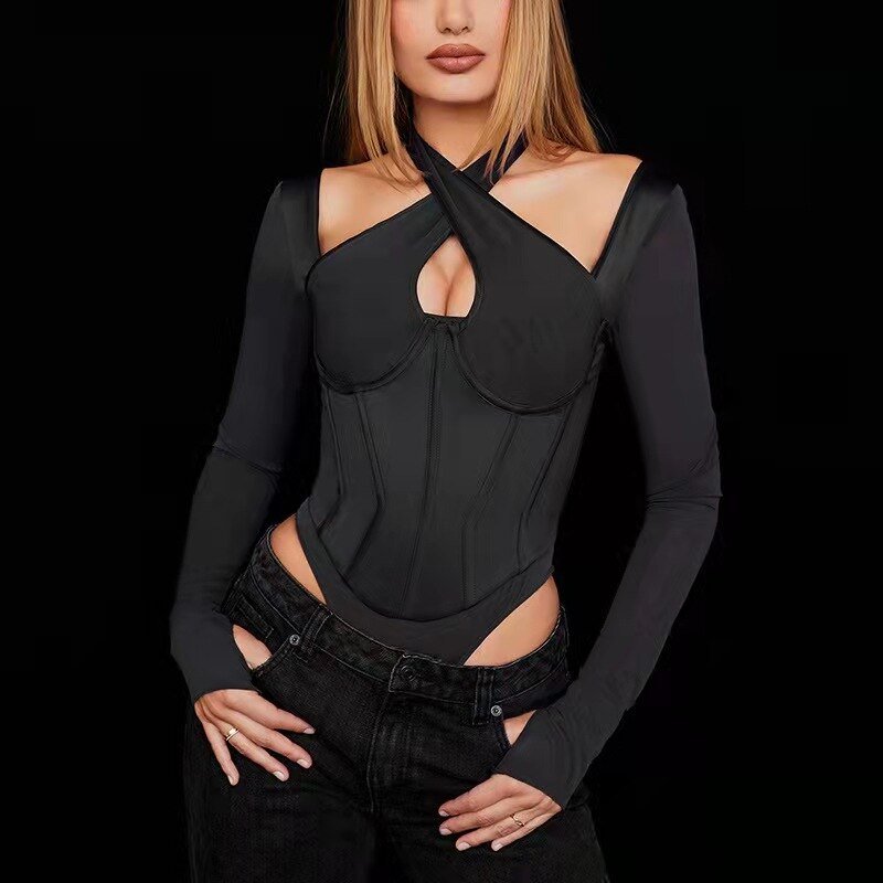 Cross Collar Bodysuits | Fashionsarah.com