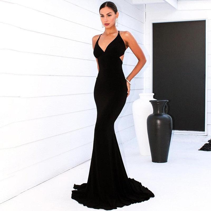 Fashionsarah.com Elegant Halter Lace Up Dress