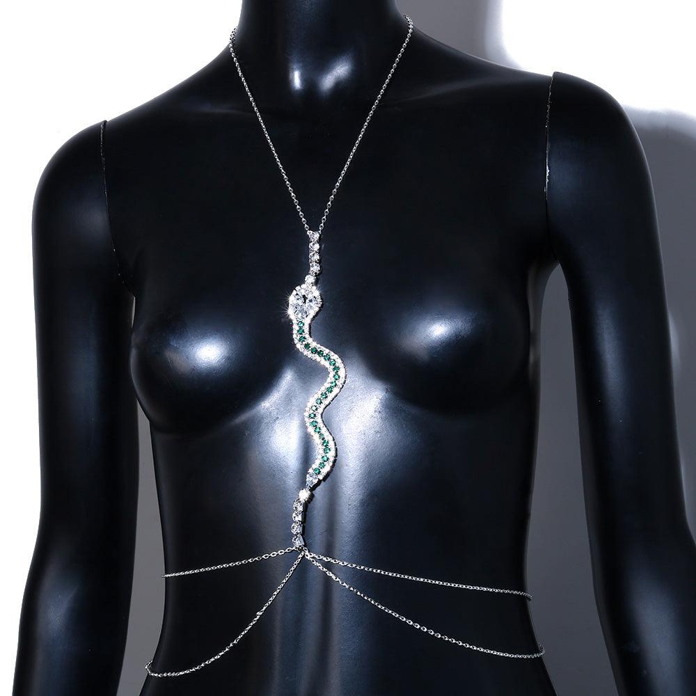 Fashionsarah.com Snake Rhinestone Bra Chain Necklace