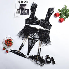 Load image into Gallery viewer, 3-Piece Set with Ruffle Chain Garter Kit - Fashionsarah.com