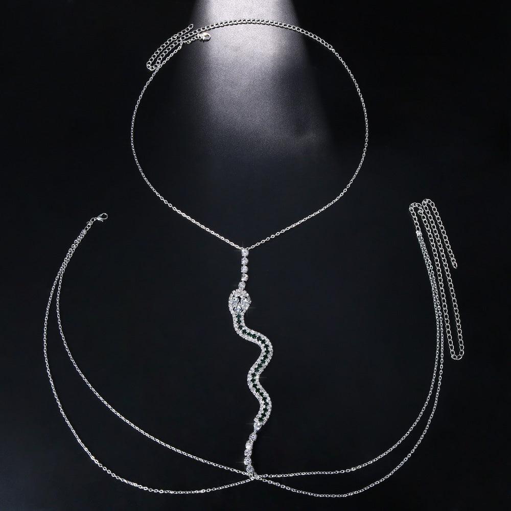 Snake Rhinestone Bra Chain Necklace | Fashionsarah.com