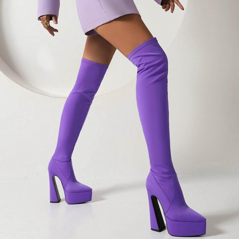 Fashionsarah.com Over The Knee Platform Sock Boots