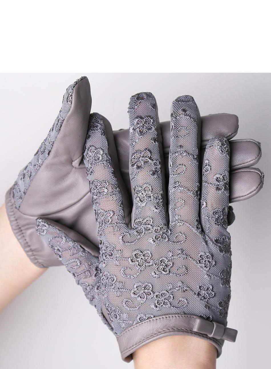 Leather Lace bow Gloves | Fashionsarah.com