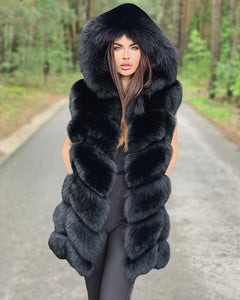 Faux Fur Vests With A Fluffy Hood | Fashionsarah.com