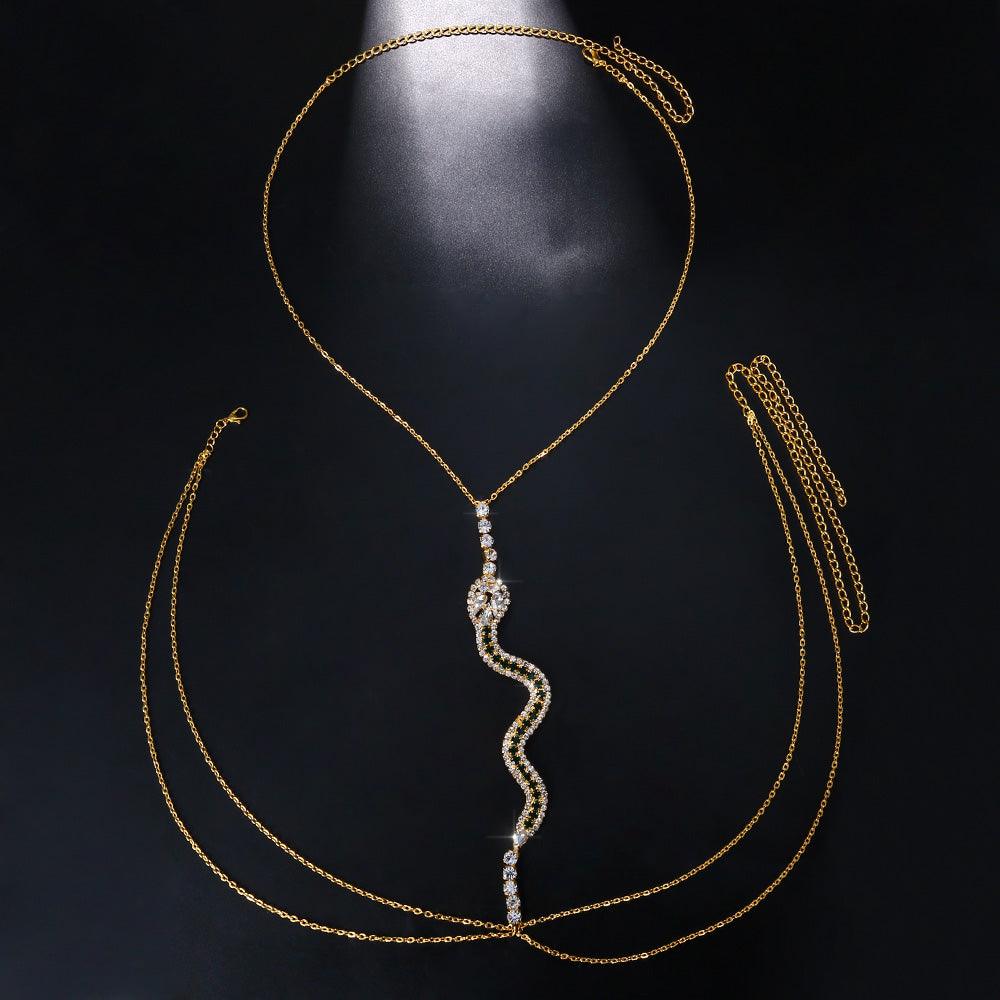 Snake Rhinestone Bra Chain Necklace | Fashionsarah.com