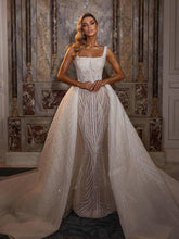 Load image into Gallery viewer, Sparkly Wedding Dress With Detachable Train - Fashionsarah.com