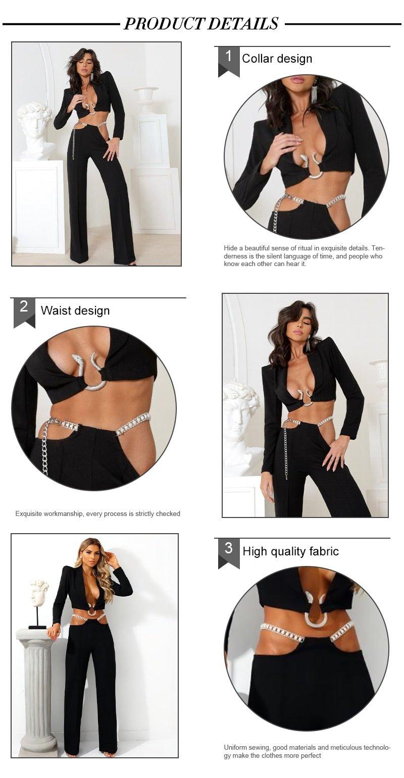 Elegant Woman Pants and Blazer Set | Fashionsarah.com