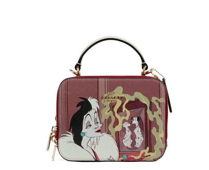 Fashionsarah.com Fashionsarah.com COACH Disney Cruella Motif Crossgrain Leather Box Crossbody Handbag