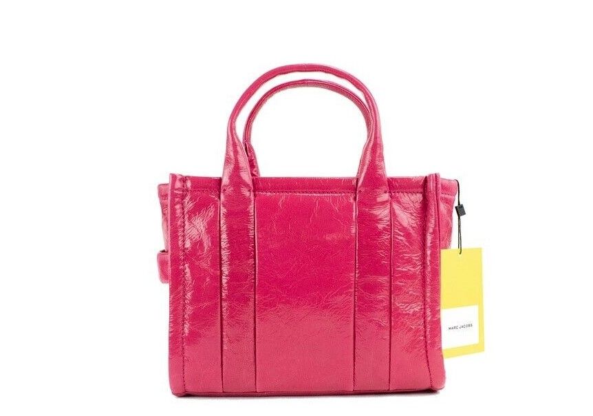 Fashionsarah.com Fashionsarah.com Marc Jacobs The Shiny Crinkle Mini Tote Magenta Leather Crossbody Handbag Purse