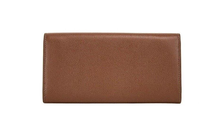 Burberry Porter Tan Grained Leather Embossed Continental Clutch Flap Wallet Brown | Fashionsarah.com