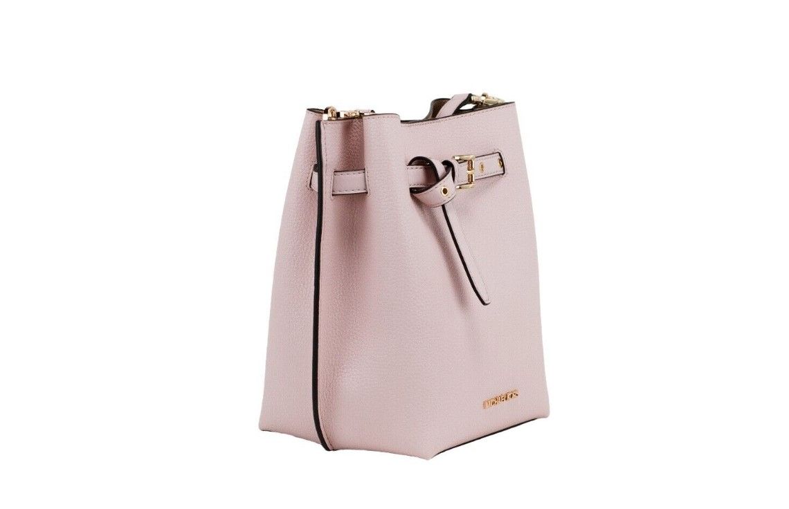 Fashionsarah.com Fashionsarah.com Michael Kors Emilia Small Powder Blush Pebble Leather Bucket Messenger Handbag