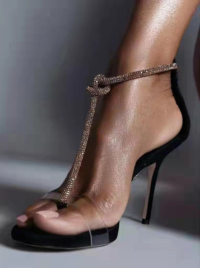 Bling Crystal T-bar Heels | Fashionsarah.com