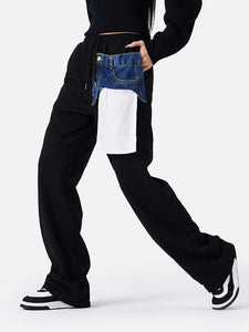 Sport Pants with Denim Pocket | Fashionsarah.com