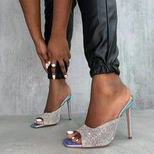 Load image into Gallery viewer, Bling Peep Toe Stilettos - Fashionsarah.com