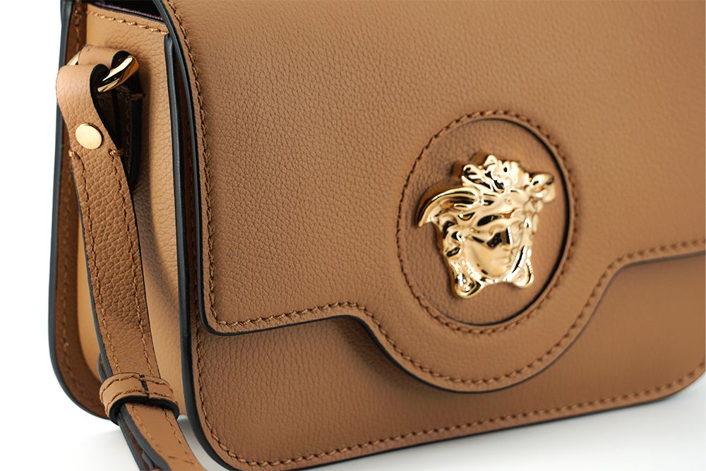 Versace Brown Calf Leather Shoulder Bag | Fashionsarah.com