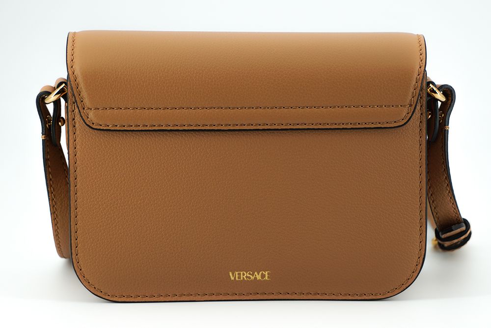 Versace Brown Calf Leather Shoulder Bag | Fashionsarah.com