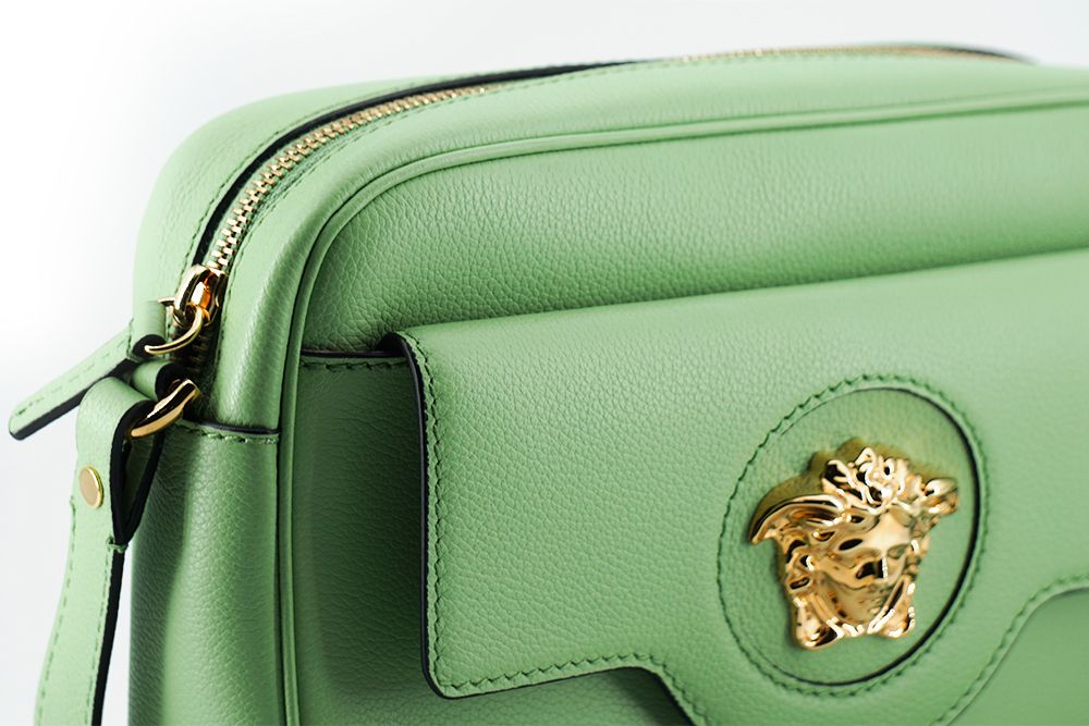 Versace Mint Green Calf Leather Camera Shoulder Bag | Fashionsarah.com