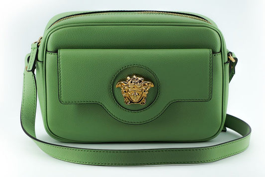 Versace Mint Green Calf Leather Camera Shoulder Bag | Fashionsarah.com