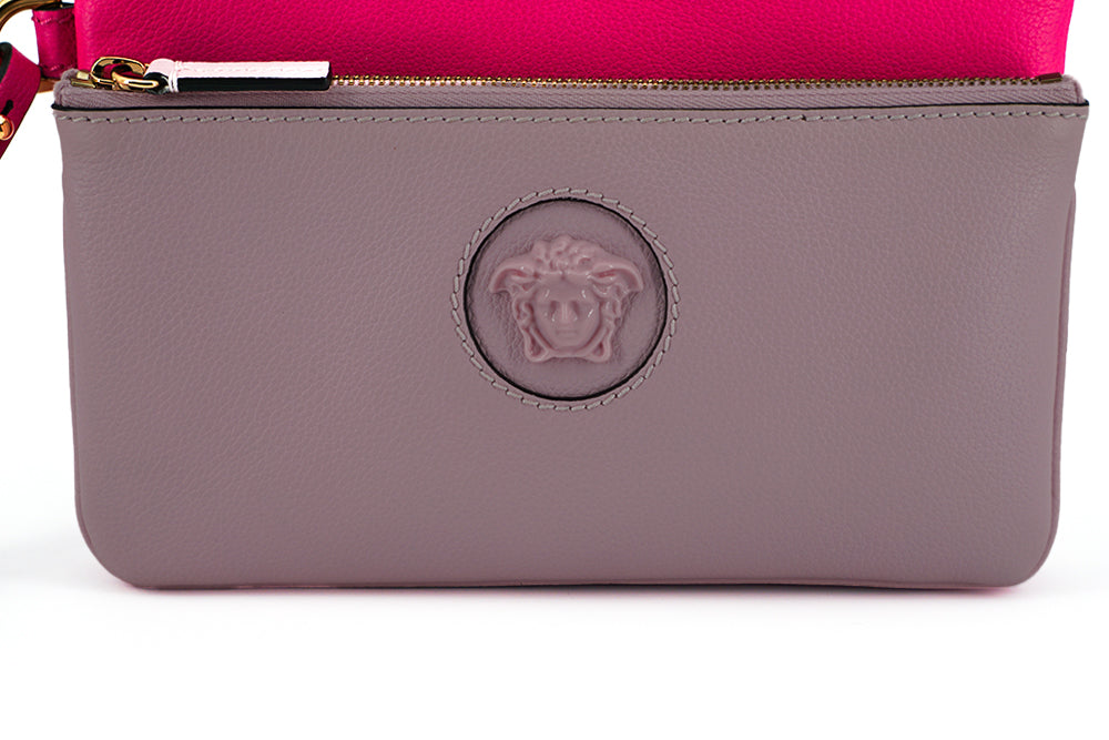 Versace Pink Calf Leather Pouch Bag | Fashionsarah.com