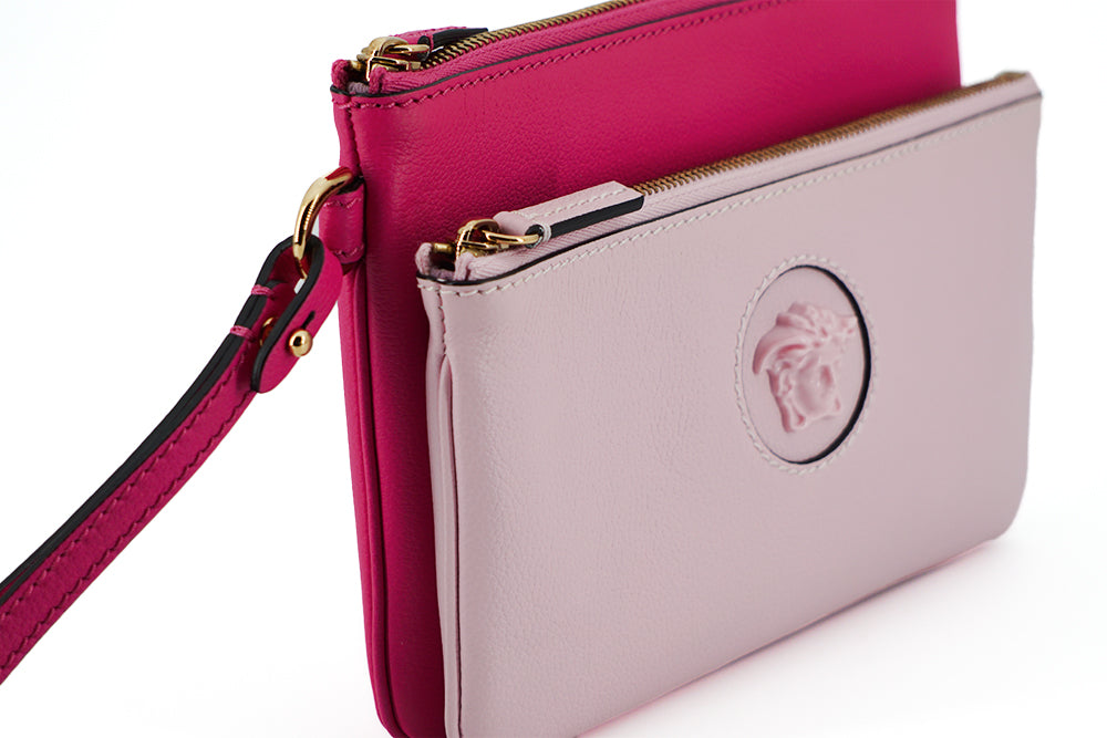 Versace Pink Calf Leather Pouch Bag | Fashionsarah.com