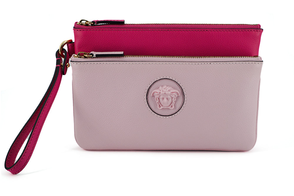 Versace Pink Calf Leather Pouch Bag | Fashionsarah.com