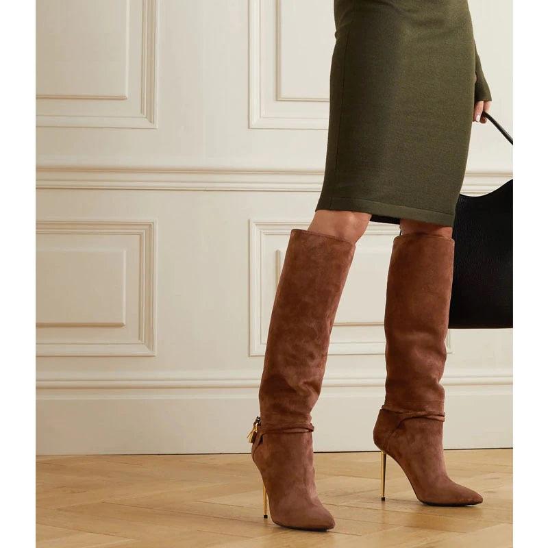 Autumn Boots with Golden lock | Fashionsarah.com