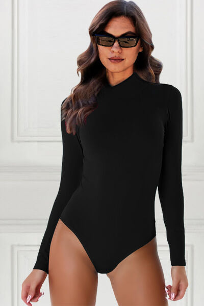 Fashionsarah.com Fashionsarah.com Basic Bae Full Size Mock Neck Long Sleeve Bodysuit